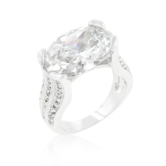 Oval Triplet Cubic Zirconia Ring - LinkagejewelrydesignLinkagejewelrydesign