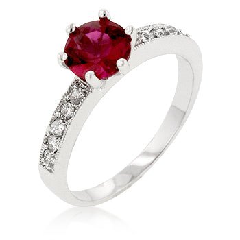 Petite Garnet Red Engagement Ring - LinkagejewelrydesignLinkagejewelrydesign