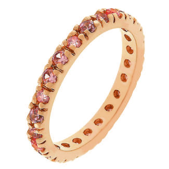 Pink Cubic Zirconia Eternity Ring - LinkagejewelrydesignLinkagejewelrydesign