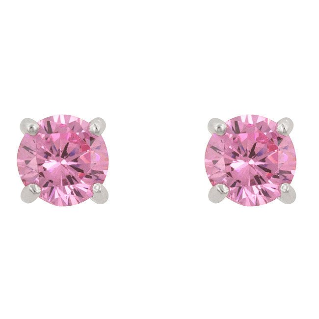 Pink Cubic Zirconia Stud Earrings - LinkagejewelrydesignLinkagejewelrydesign