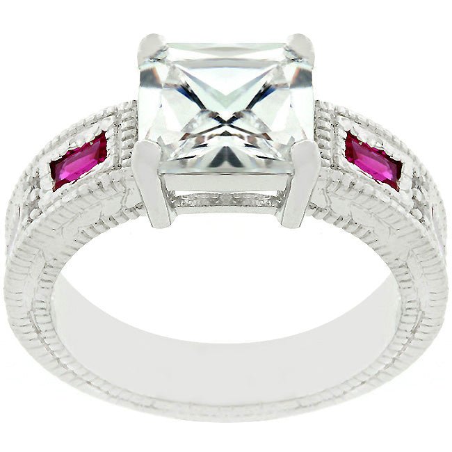 Prima Donna Ruby Red Cubic Zirconia Ring - LinkagejewelrydesignLinkagejewelrydesign