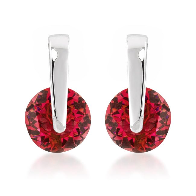 Red CZ Elegance Earrings - LinkagejewelrydesignLinkagejewelrydesign