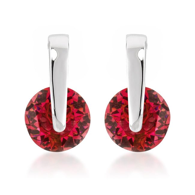 Red CZ Elegance Earrings - LinkagejewelrydesignLinkagejewelrydesign