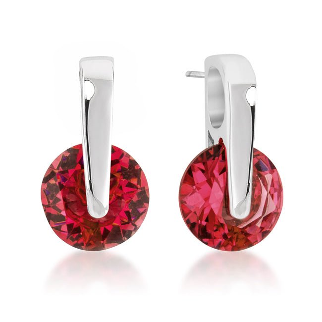 Red CZ Elegance Earrings - LinkagejewelrydesignLinkagejewelrydesign