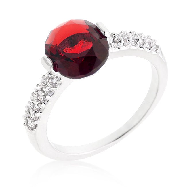 Red Oval Cubic Zirconia Engagement Ring - LinkagejewelrydesignLinkagejewelrydesign