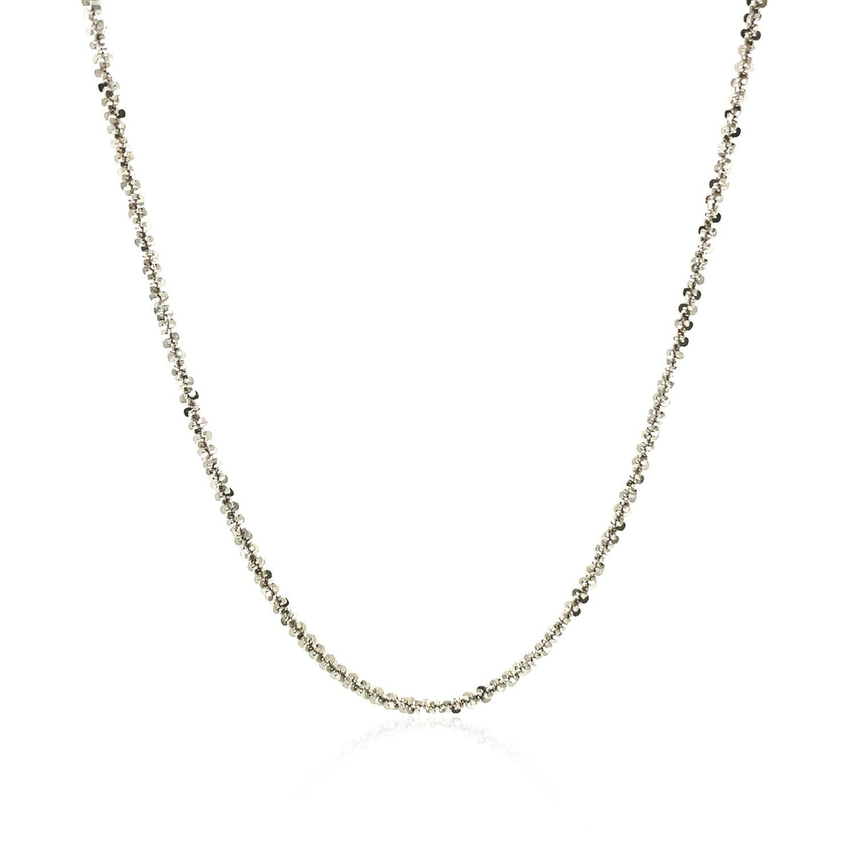 Rhodium Plated 1.7mm Sterling Silver Sparkle Style Chain - LinkagejewelrydesignLinkagejewelrydesign