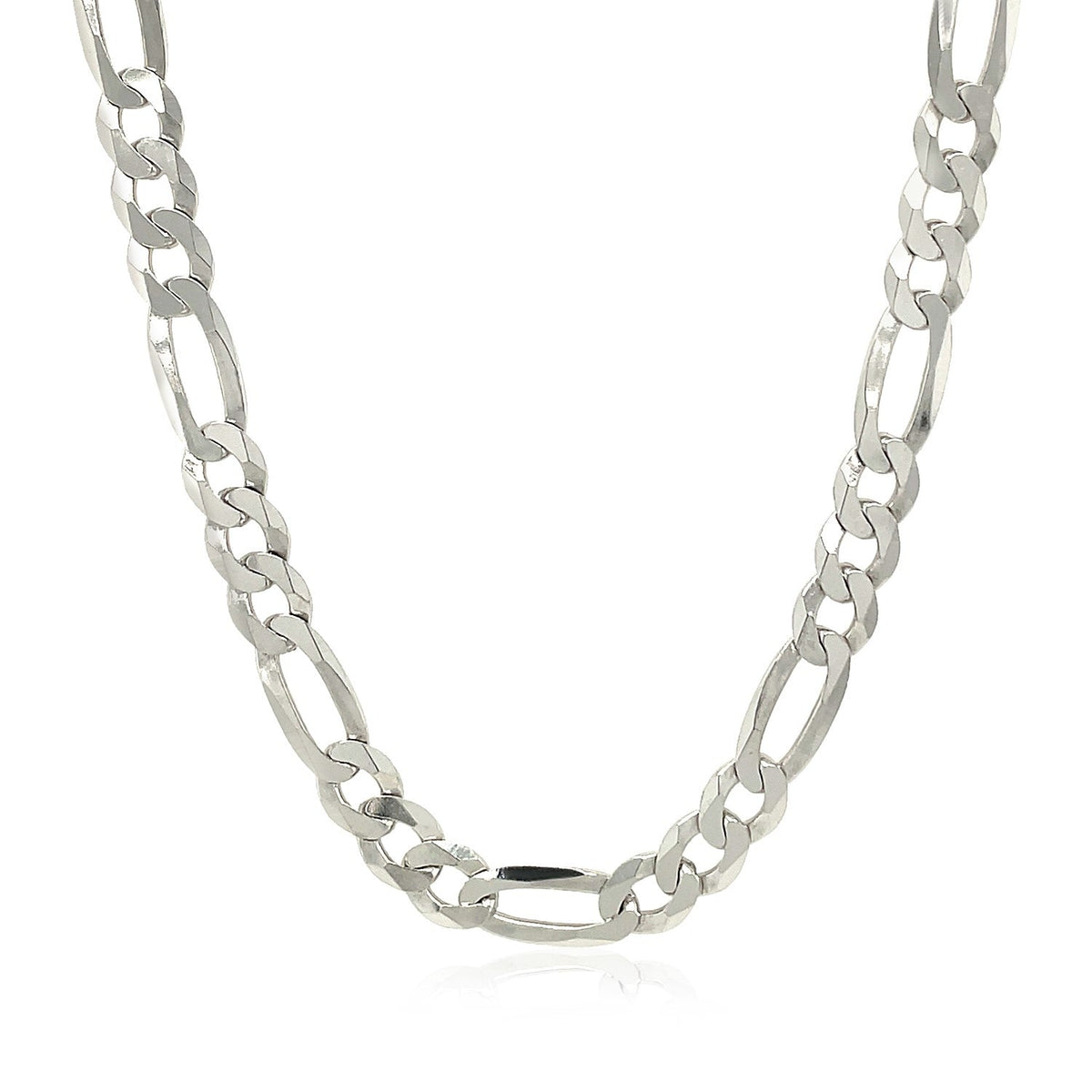Rhodium Plated 5.5mm Sterling Silver Figaro Style Chain - LinkagejewelrydesignLinkagejewelrydesign