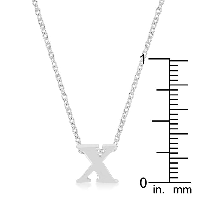 Rhodium Plated Finish Initial X Pendant - LinkagejewelrydesignLinkagejewelrydesign