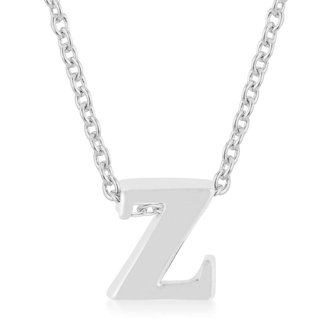 Rhodium Plated Finish Initial Z Pendant - LinkagejewelrydesignLinkagejewelrydesign