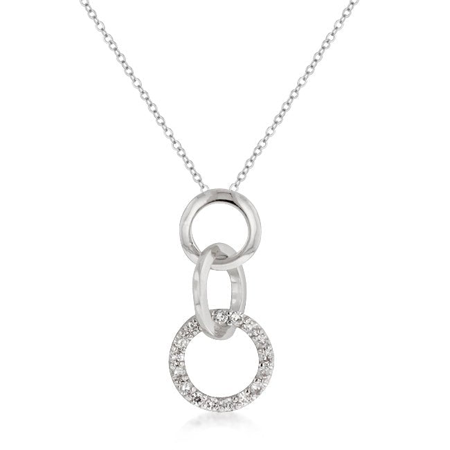 Rhodium Plated Finish Triplet Hoop Pendant - LinkagejewelrydesignLinkagejewelrydesign
