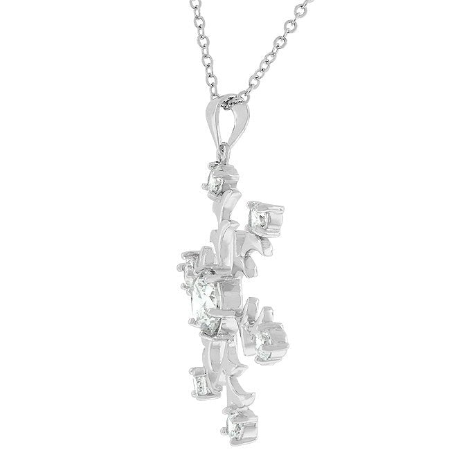 Rhodium Plated Snowflake Pendant - LinkagejewelrydesignLinkagejewelrydesign