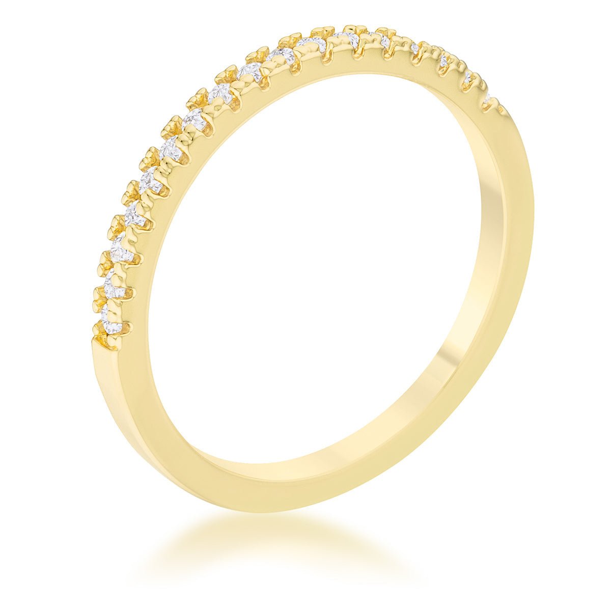 Rina 0.11ct CZ 14k Gold Delicate Band Ring, &lt;b&gt;Size 5&lt;/b&gt; - LinkagejewelrydesignLinkagejewelrydesign