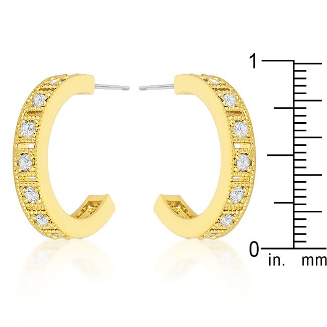 Roma Goldtone Finish Hoop Earrings - LinkagejewelrydesignLinkagejewelrydesign