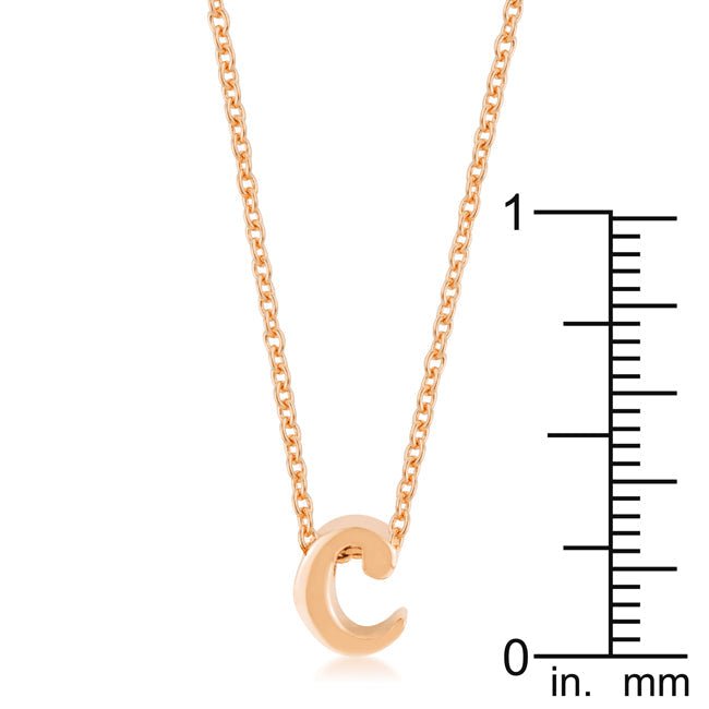 Rose Gold Finish Initial C Pendant - LinkagejewelrydesignLinkagejewelrydesign