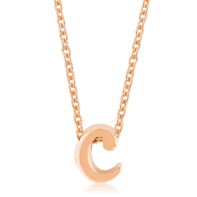 Rose Gold Finish Initial C Pendant - LinkagejewelrydesignLinkagejewelrydesign