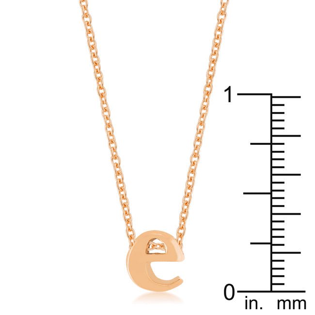 Rose Gold Finish Initial E Pendant - LinkagejewelrydesignLinkagejewelrydesign