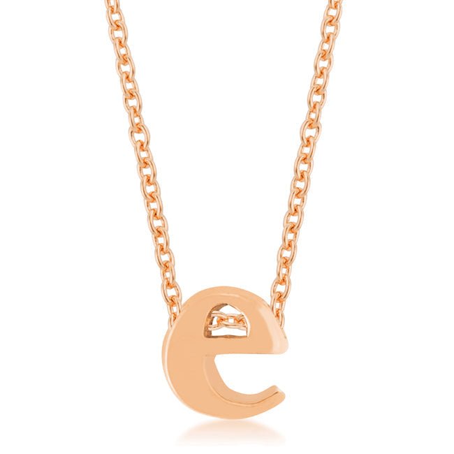 Rose Gold Finish Initial E Pendant - LinkagejewelrydesignLinkagejewelrydesign