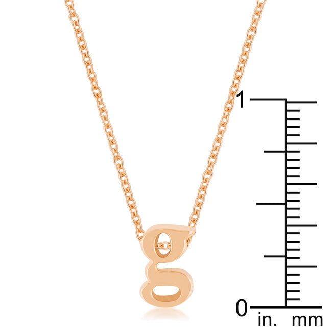 Rose Gold Finish Initial G Pendant - LinkagejewelrydesignLinkagejewelrydesign