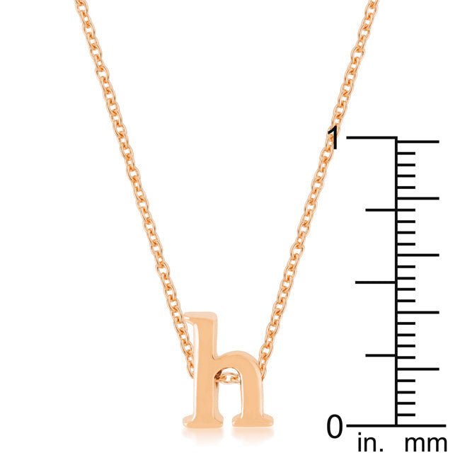 Rose Gold Finish Initial H Pendant - LinkagejewelrydesignLinkagejewelrydesign