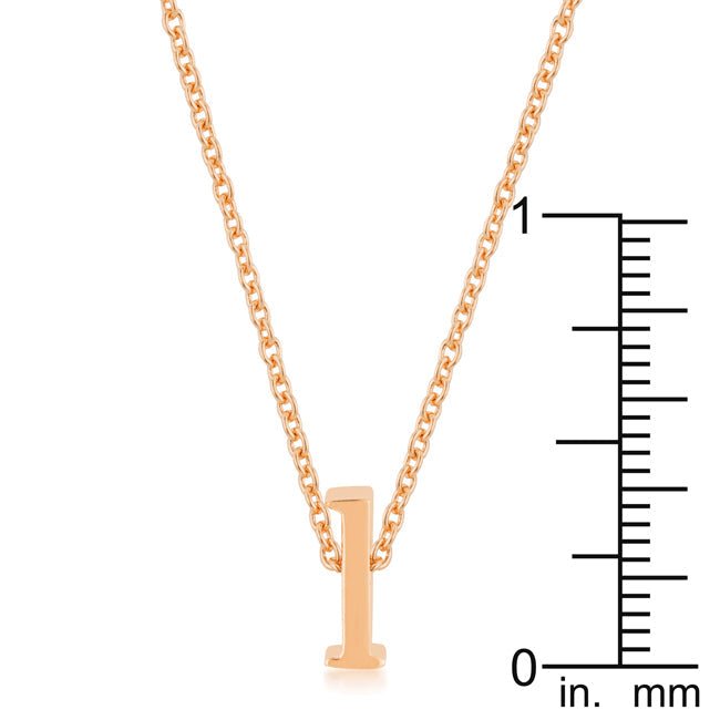 Rose Gold Finish Initial L Pendant - LinkagejewelrydesignLinkagejewelrydesign