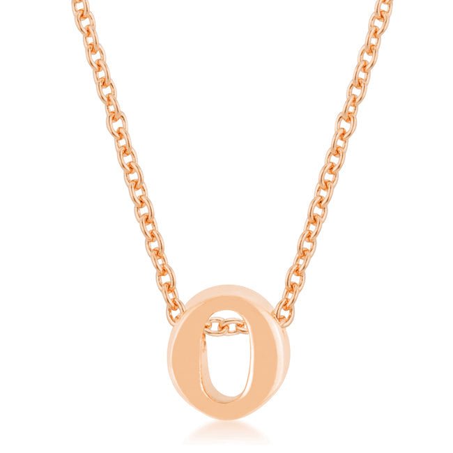 Rose Gold Finish Initial O Pendant - LinkagejewelrydesignLinkagejewelrydesign