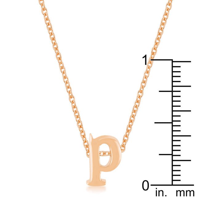 Rose Gold Finish Initial P Pendant - LinkagejewelrydesignLinkagejewelrydesign