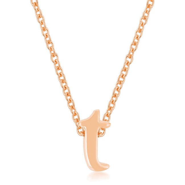 Rose Gold Finish Initial T Pendant - LinkagejewelrydesignLinkagejewelrydesign