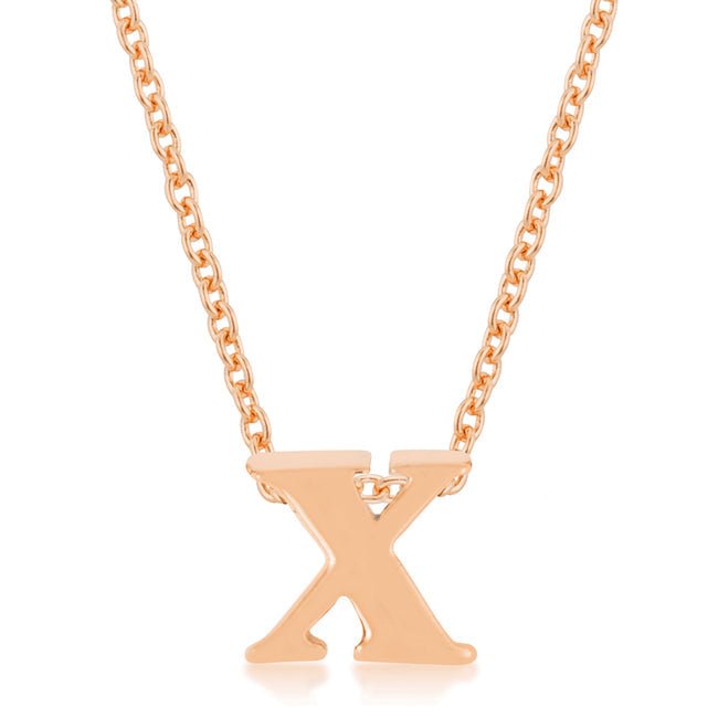 Rose Gold Finish Initial X Pendant - LinkagejewelrydesignLinkagejewelrydesign