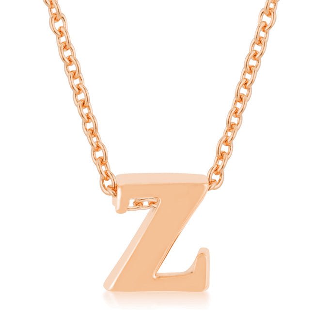 Rose Gold Finish Initial Z Pendant - LinkagejewelrydesignLinkagejewelrydesign