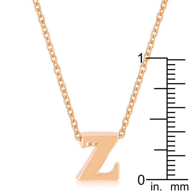 Rose Gold Finish Initial Z Pendant - LinkagejewelrydesignLinkagejewelrydesign