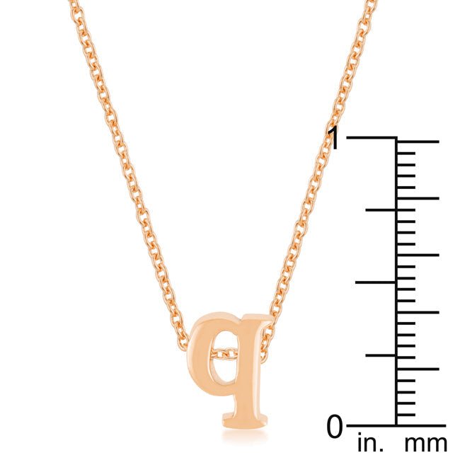 Rose Gold Finish Intiial Q Pendant - LinkagejewelrydesignLinkagejewelrydesign