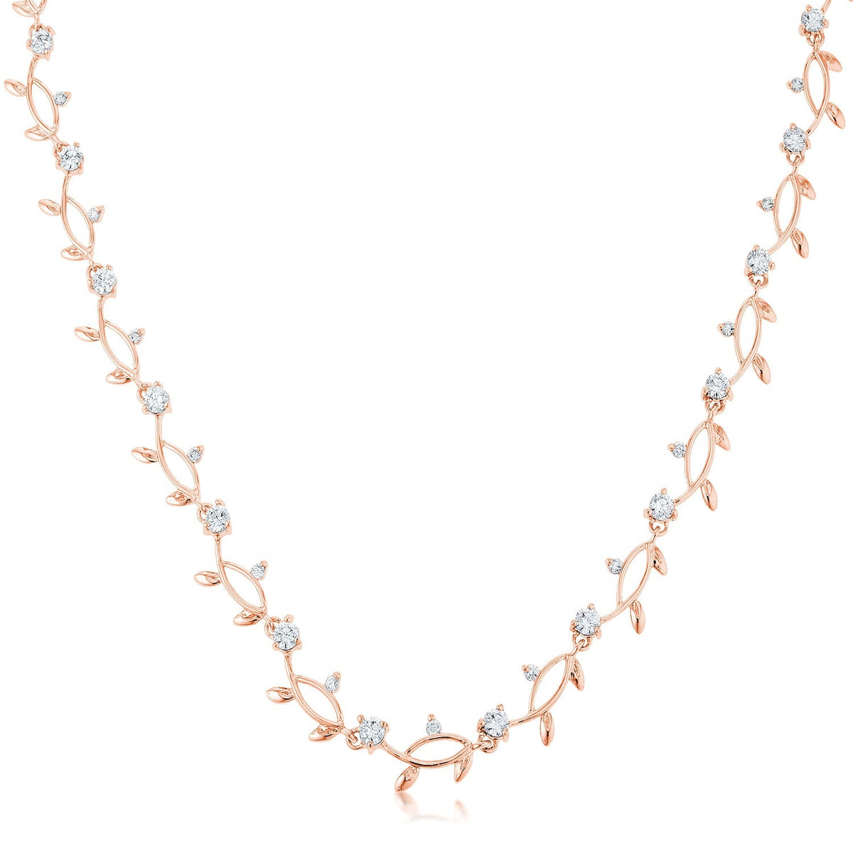 Rose Gold Tone Vineyard Necklace - LinkagejewelrydesignLinkagejewelrydesign