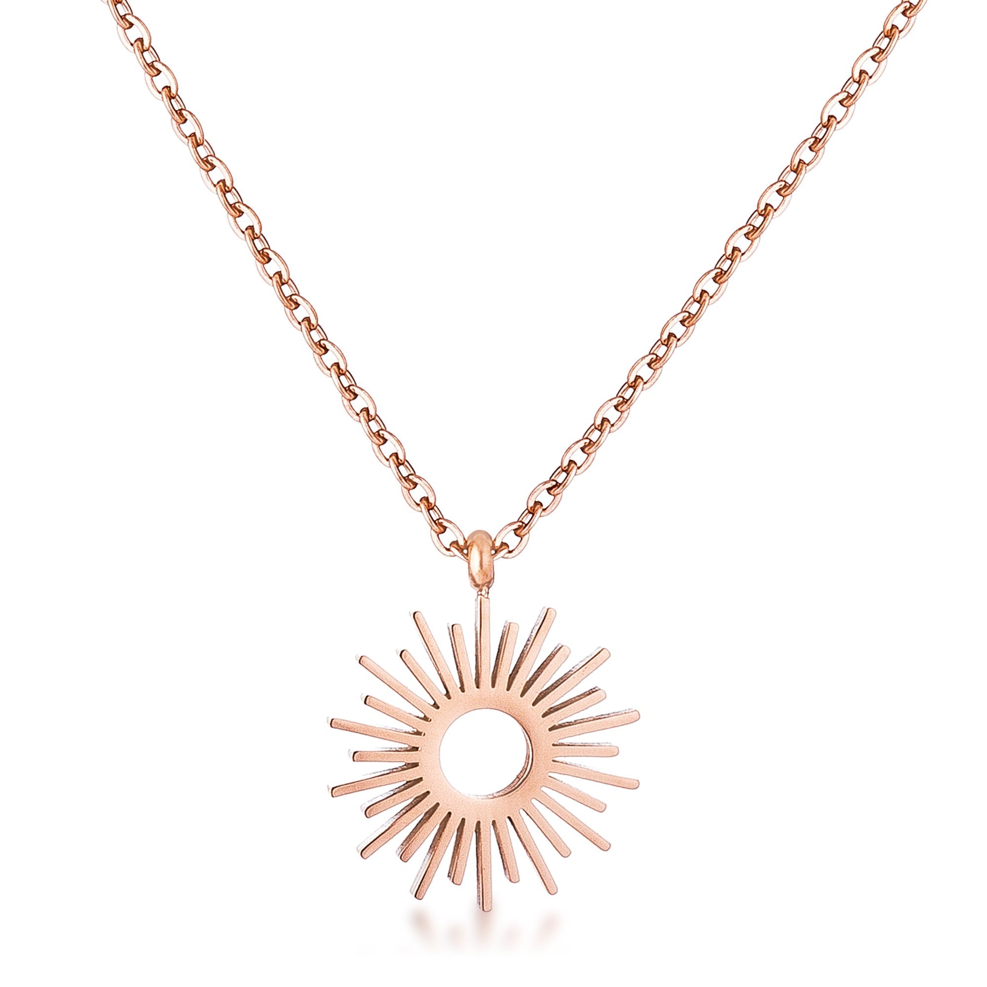 Rose Goldtone Sunburst Necklace - LinkagejewelrydesignLinkagejewelrydesign