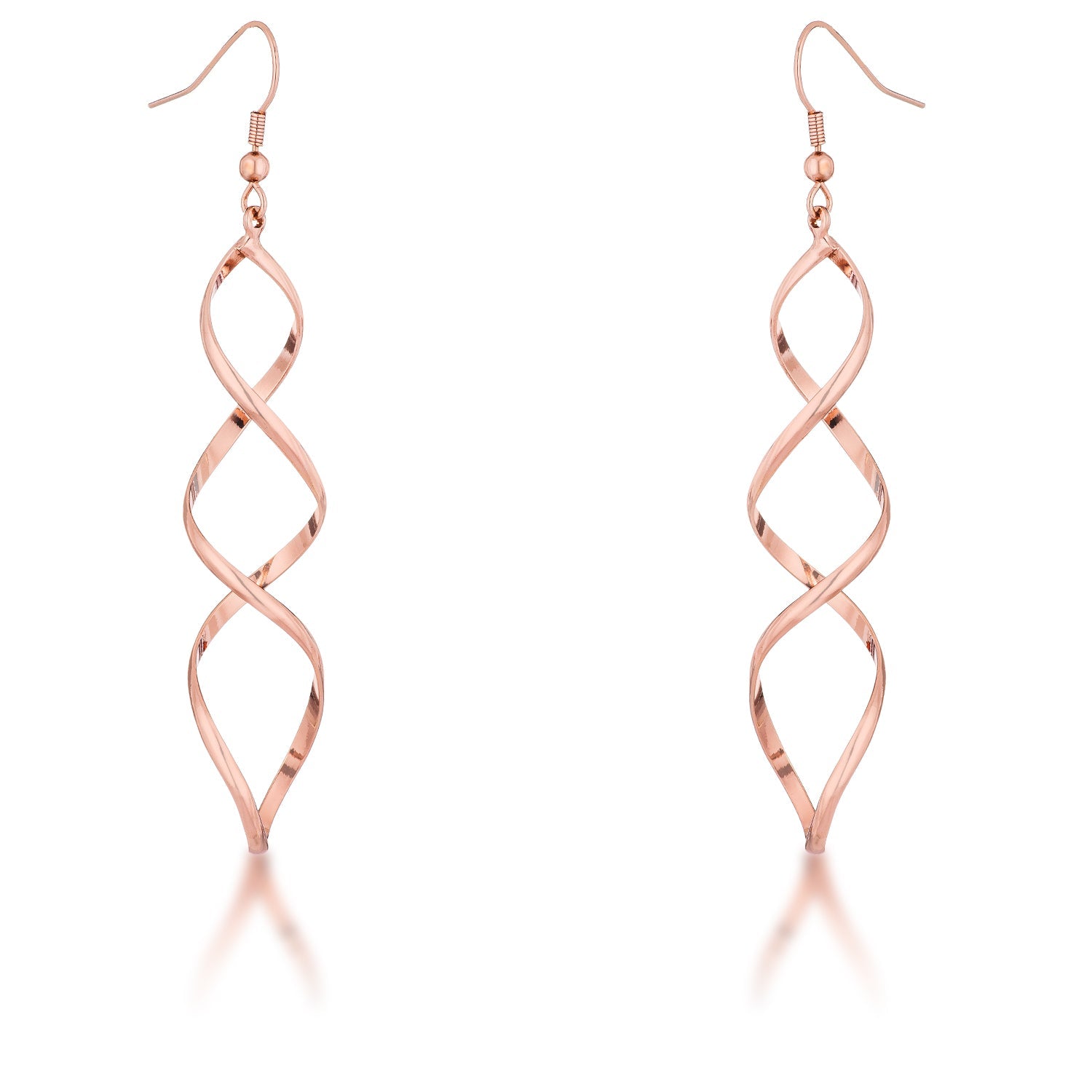 Rose Goldtone Twist Earrings - LinkagejewelrydesignLinkagejewelrydesign