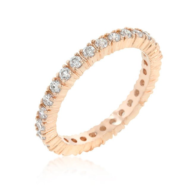 Rosegold Finish Cubic Zirconia Eternity Band - LinkagejewelrydesignLinkagejewelrydesign