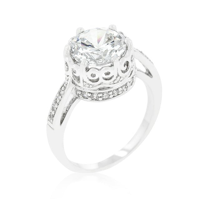 Royal Crest Filigree Cubic Zirconia Ring - LinkagejewelrydesignLinkagejewelrydesign