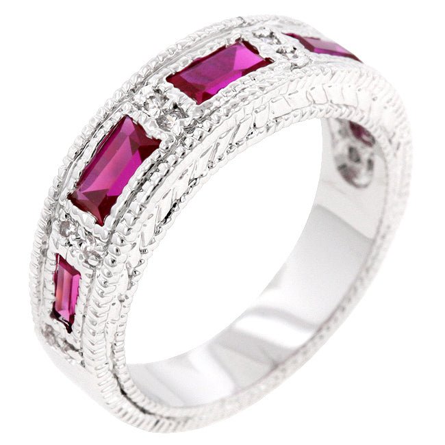 Ruby Red Bezel Eternity Band - LinkagejewelrydesignLinkagejewelrydesign