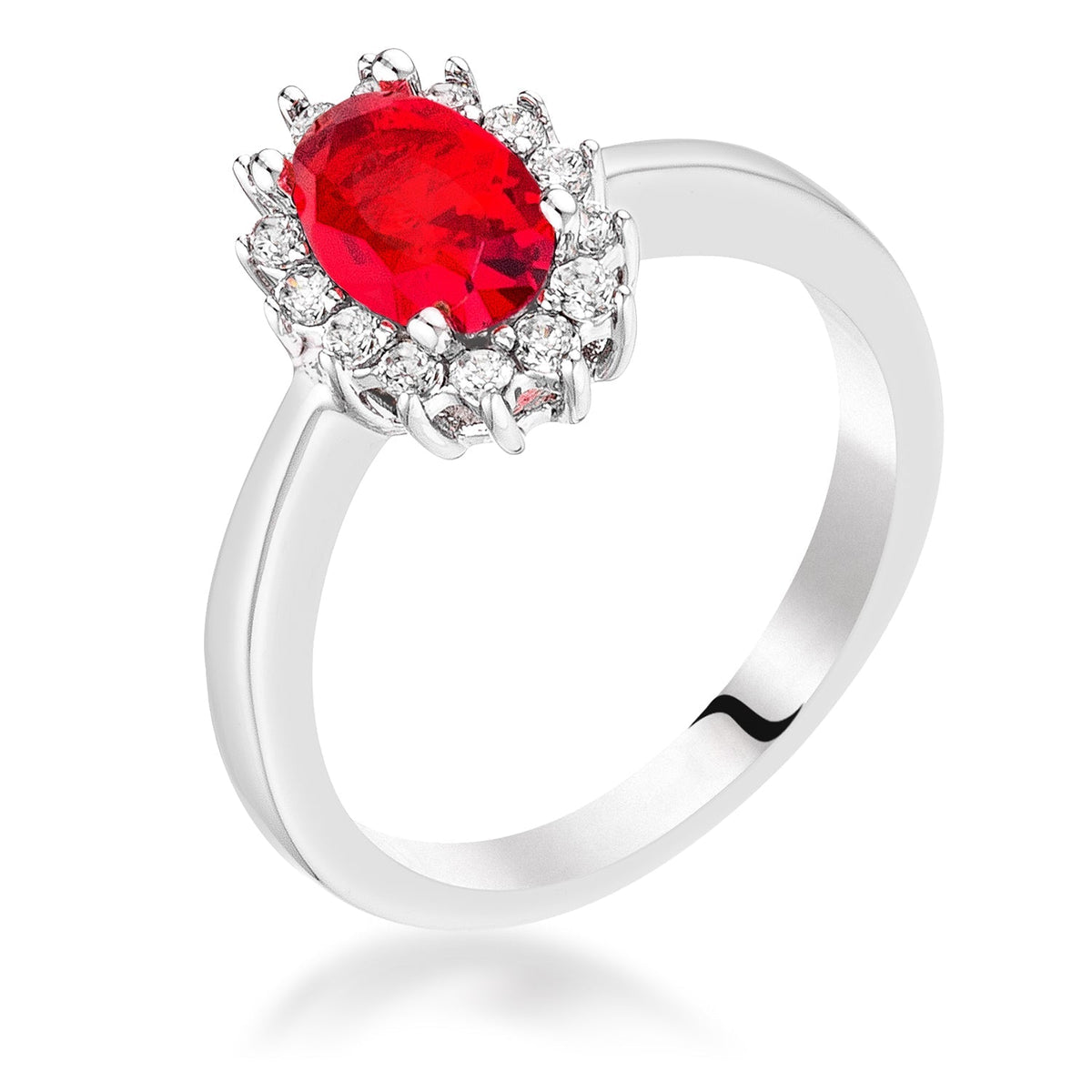 Ruby Red CZ Petite Oval Ring, &lt;b&gt;Size 5&lt;/b&gt; - LinkagejewelrydesignLinkagejewelrydesign