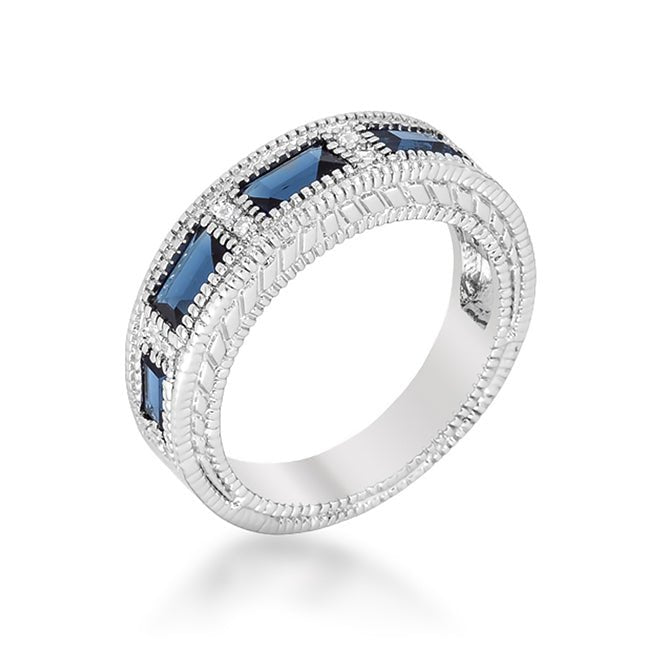 Sapphire Blue Bezel Eternity Band - LinkagejewelrydesignLinkagejewelrydesign