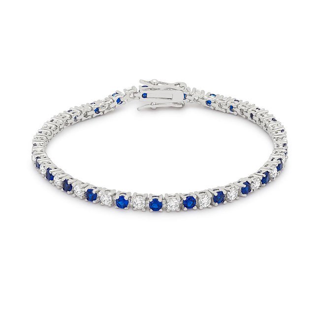 Sapphire Blue Cubic Zirconia Tennis Bracelet - LinkagejewelrydesignLinkagejewelrydesign