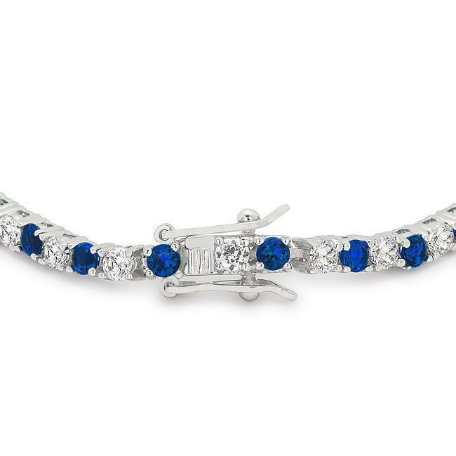 Sapphire Blue Cubic Zirconia Tennis Bracelet - LinkagejewelrydesignLinkagejewelrydesign