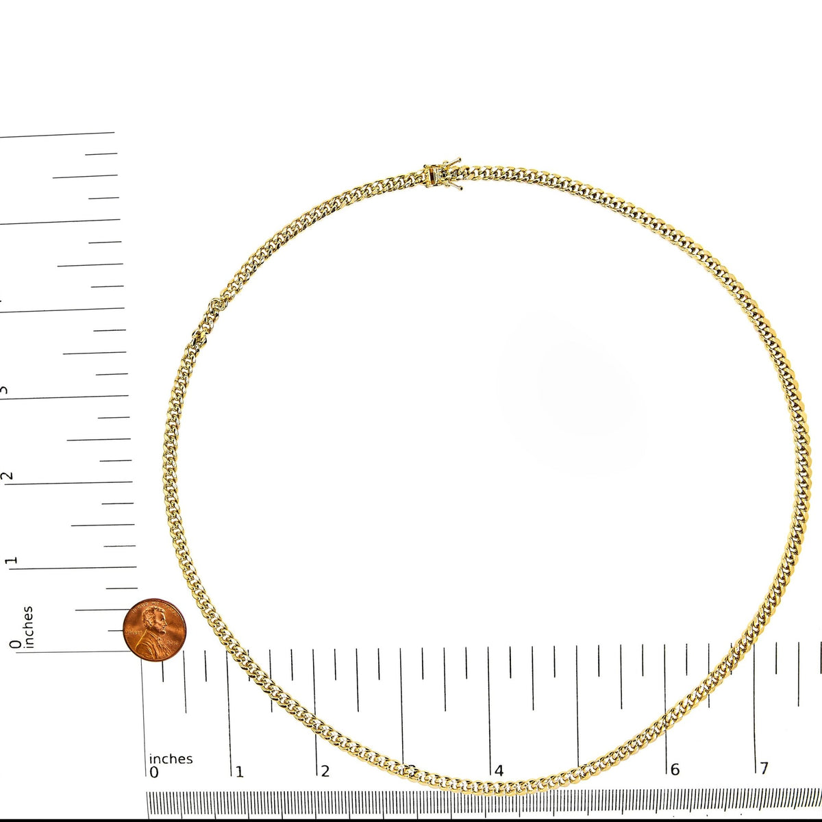 Semi-Solid 14K Yellow Gold 4.5mm Miami Cuban Chain Necklace - Unisex Chain - 22 Inches - LinkagejewelrydesignLinkagejewelrydesign