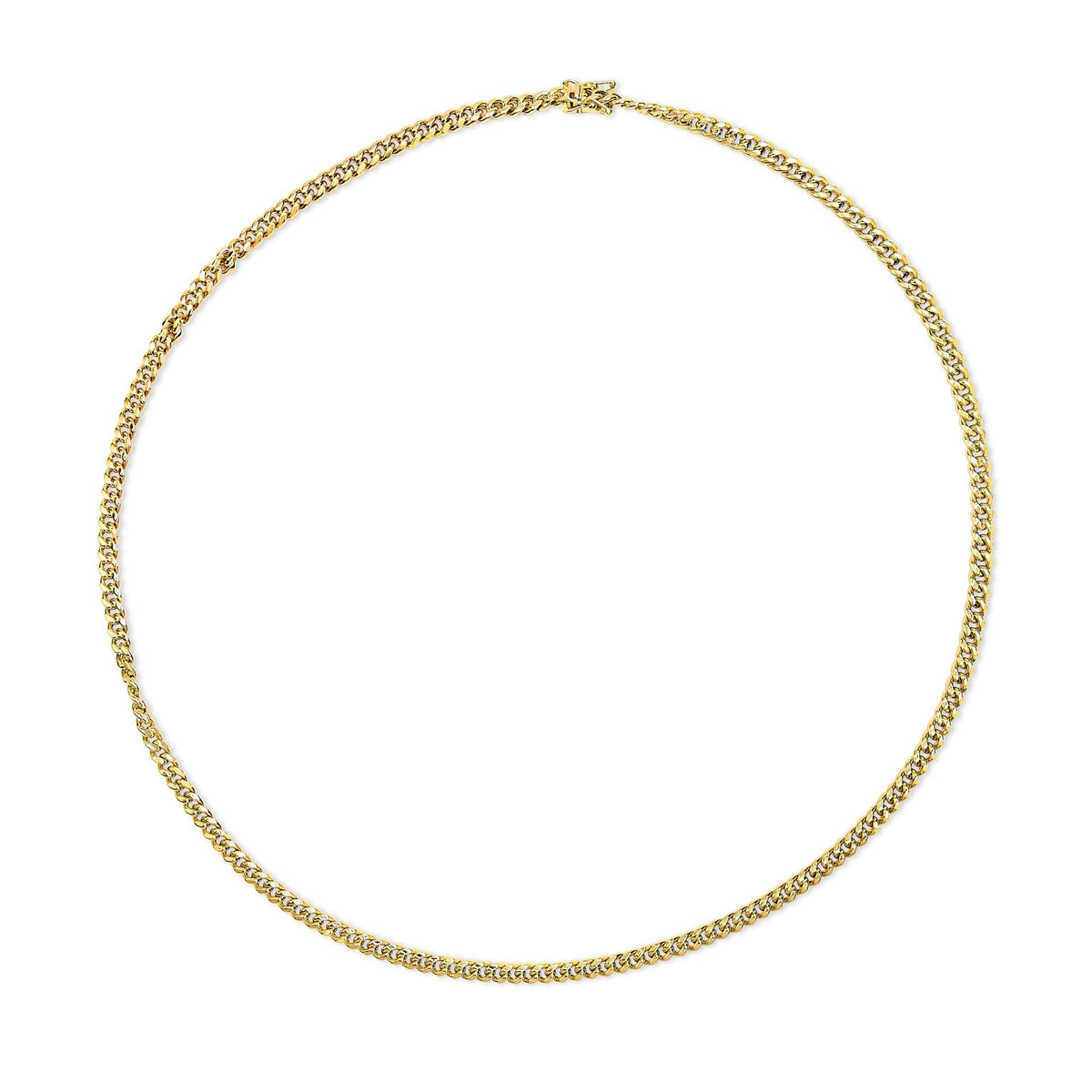 Semi-Solid 14K Yellow Gold 4.5mm Miami Cuban Chain Necklace - Unisex Chain - 22 Inches - LinkagejewelrydesignLinkagejewelrydesign