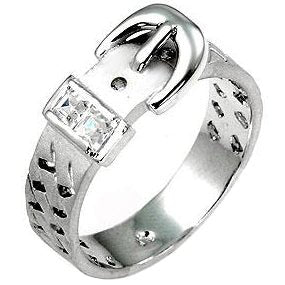 Silvertone Buckle Ring - LinkagejewelrydesignLinkagejewelrydesign