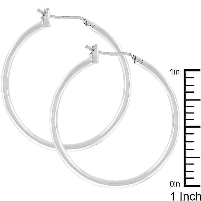 Silvertone Finish Hoop Earrings - LinkagejewelrydesignLinkagejewelrydesign