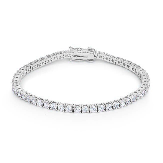 Silvertone Finish Victorian Cubic Zirconia Tennis 7 Inch Bracelet - LinkagejewelrydesignLinkagejewelrydesign