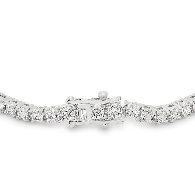 Silvertone Finish Victorian Cubic Zirconia Tennis 7 Inch Bracelet - LinkagejewelrydesignLinkagejewelrydesign