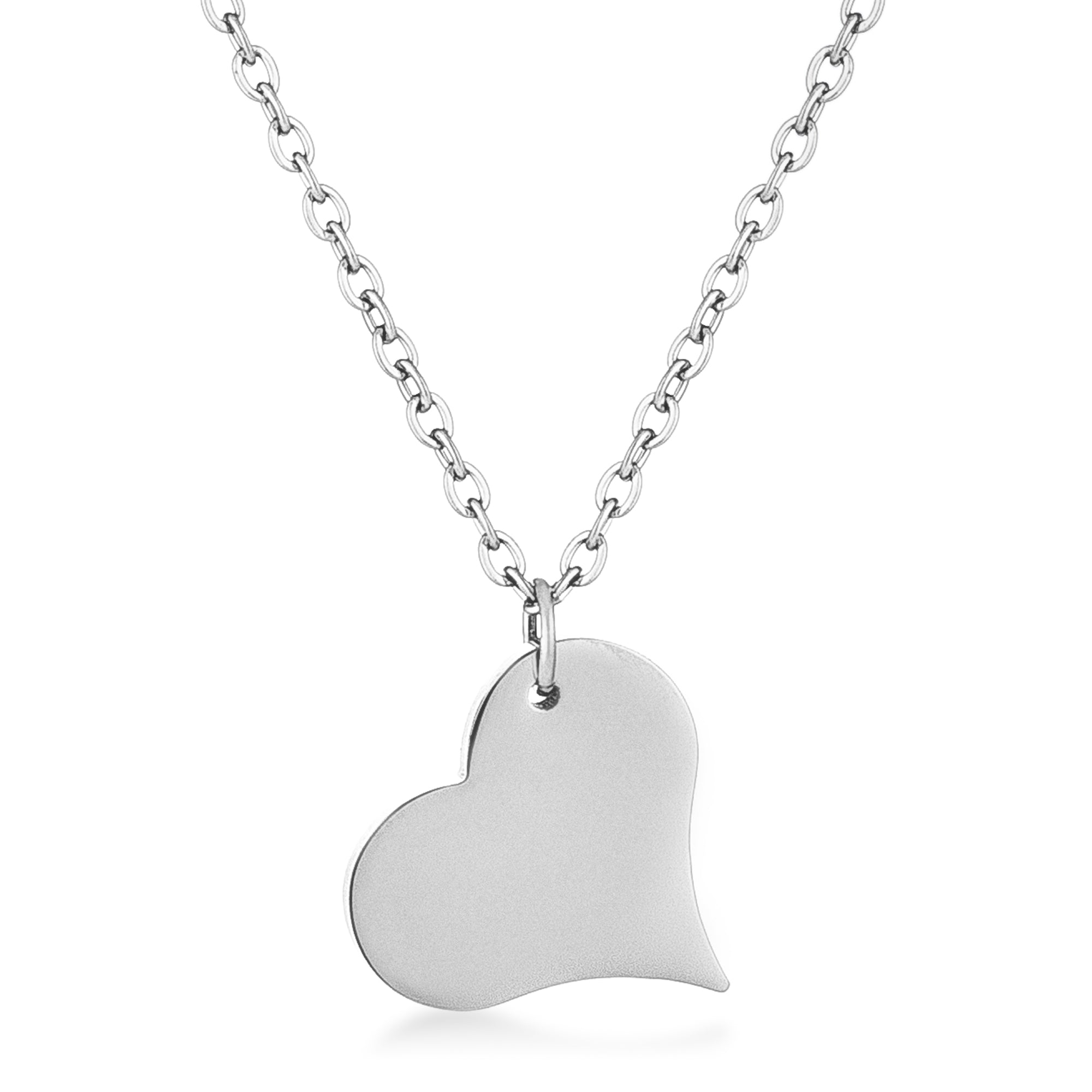 Silvertone Heart Pendant - LinkagejewelrydesignLinkagejewelrydesign