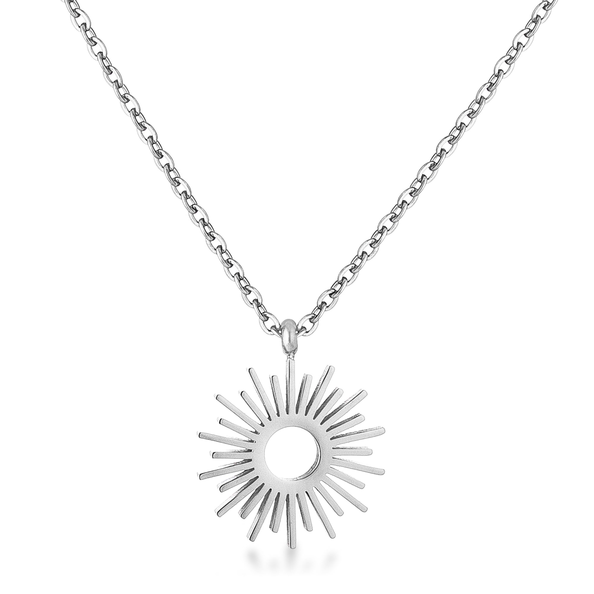 Silvertone Sunburst Necklace - LinkagejewelrydesignLinkagejewelrydesign