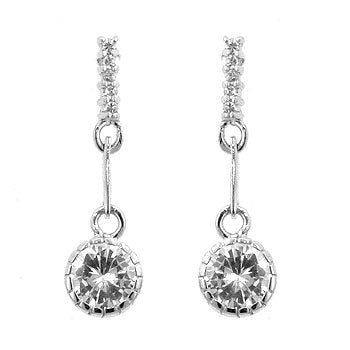 Simple Cubic Zirconia Drop Earrings - LinkagejewelrydesignLinkagejewelrydesign